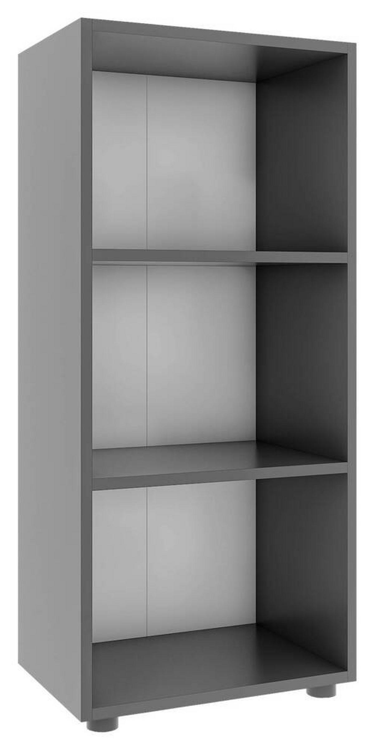 Regál na šanóny Ulas š: 49 cm, antracitový - čierna/antracitová, Modern, kompozitné drevo/plast (49/108/32cm) - MID.YOU