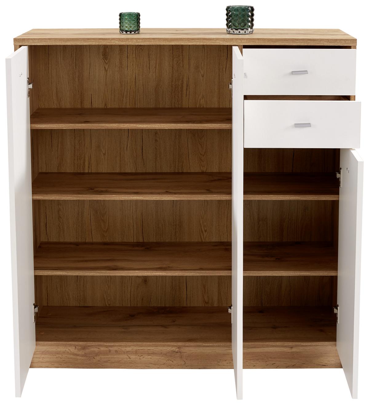 KOMODA 4-YOU NEW YUK09 - čierna/biela, Modern, kompozitné drevo/plast (109,1/111,4/34,6cm)