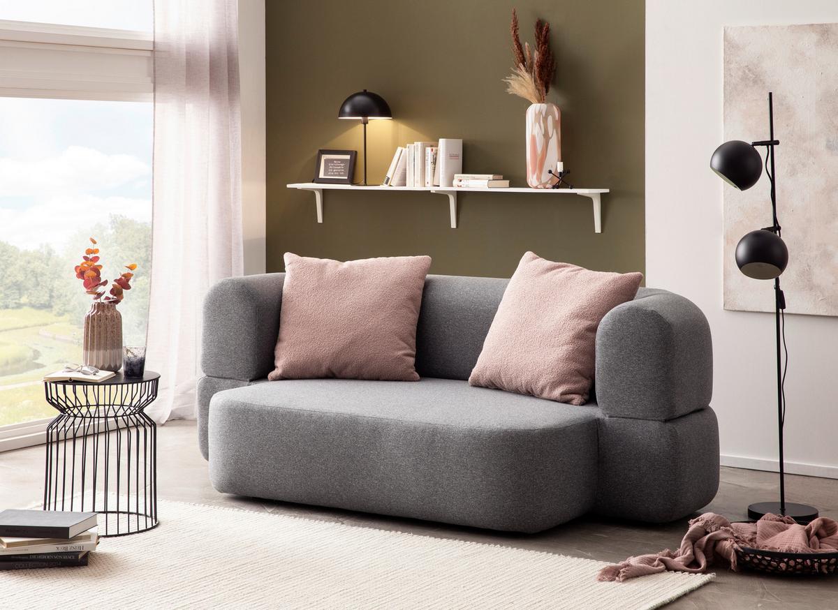 Schlafsofa Dunkelgrau B: 208 Cm - Dunkelgrau/Schwarz, Design, Textil (208/78/115cm) - MID.YOU