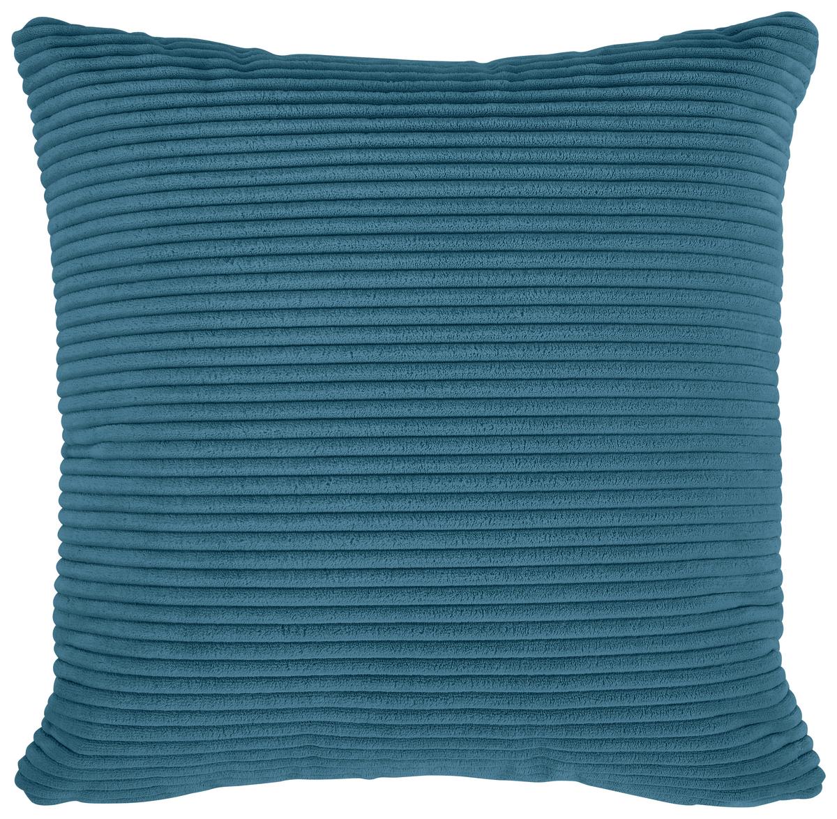 Ecksofa mit Zierkissen Pearl Hellblau 196x303 cm - Schwarz/Hellblau, Design, Textil (196/303cm) - Livetastic