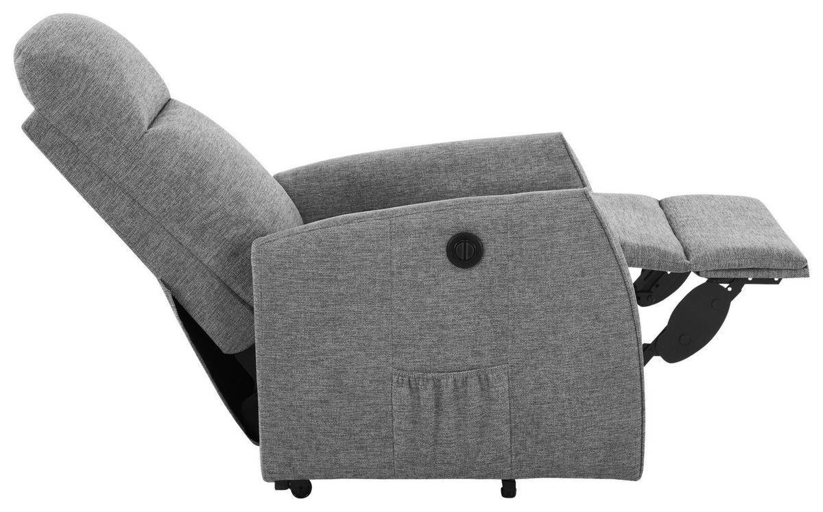 Fernsehsessel Athen Micorfaser Hellgrau, B: 67,5cm - Hellgrau, MODERN, Holz/Textil (67.5/107/88.5cm)