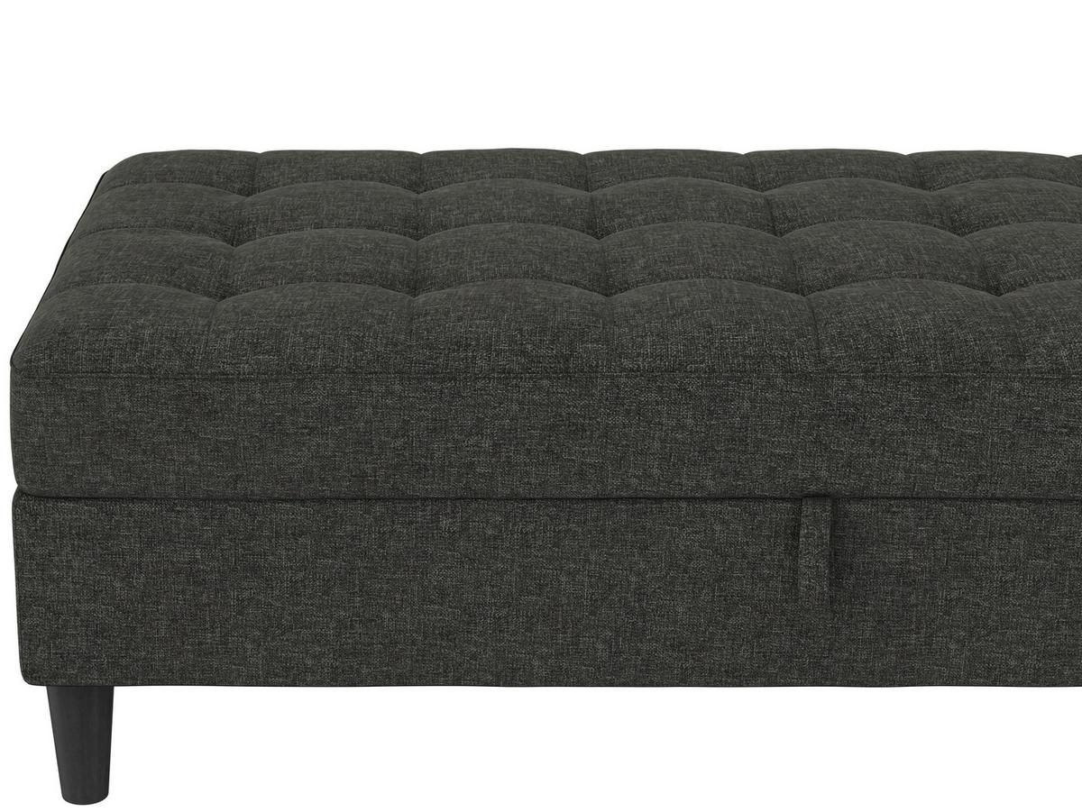 Hocker Palermo Anthrazit, mit Stauraum - Anthrazit/Schwarz, Basics, Textil (130/43/69cm) - Livetastic