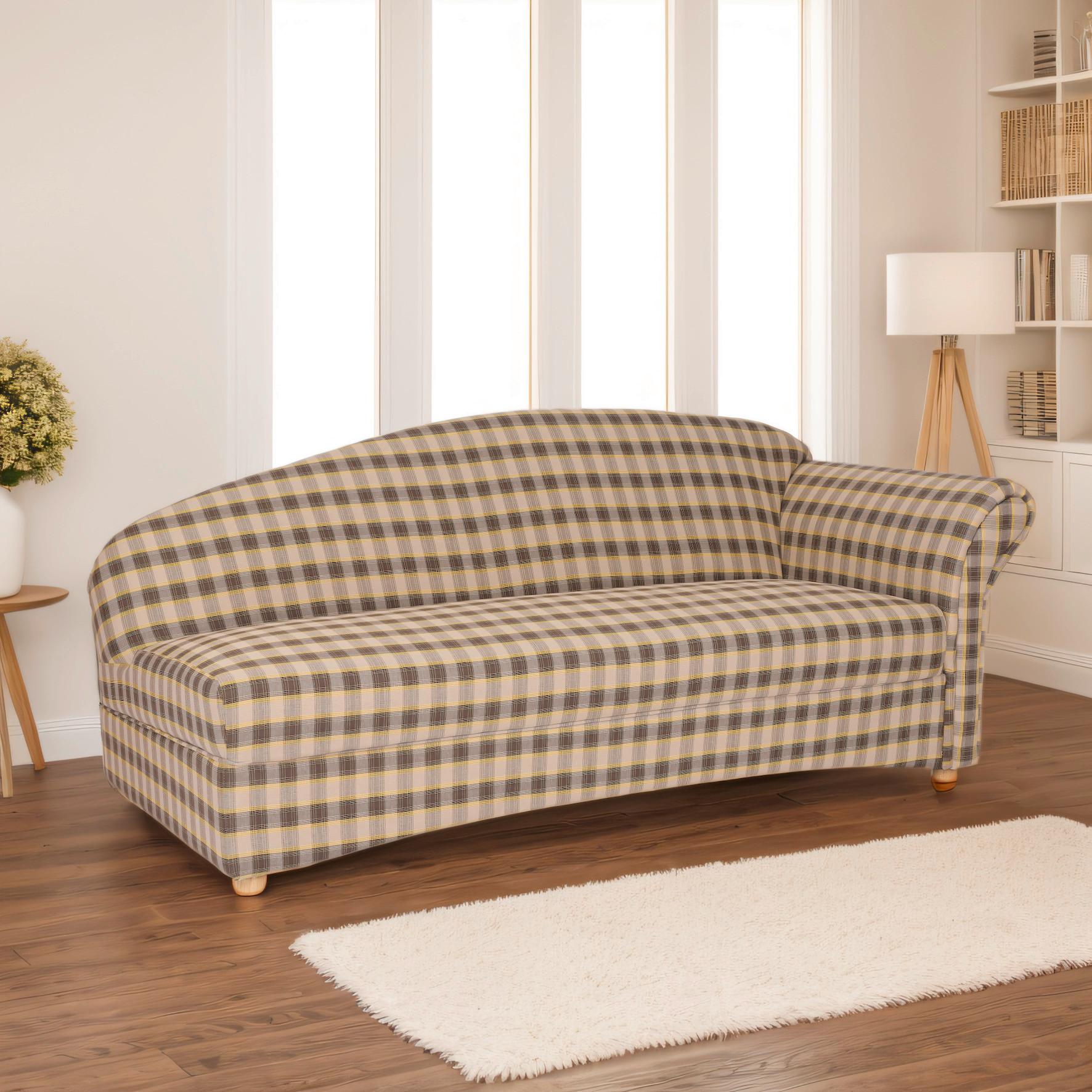 3-Sitzer Loretta, Armlehne rechts, ca. 193x83x85 cm - Hellbraun/Braun, Basics, Holz/Textil (193/83/85cm)