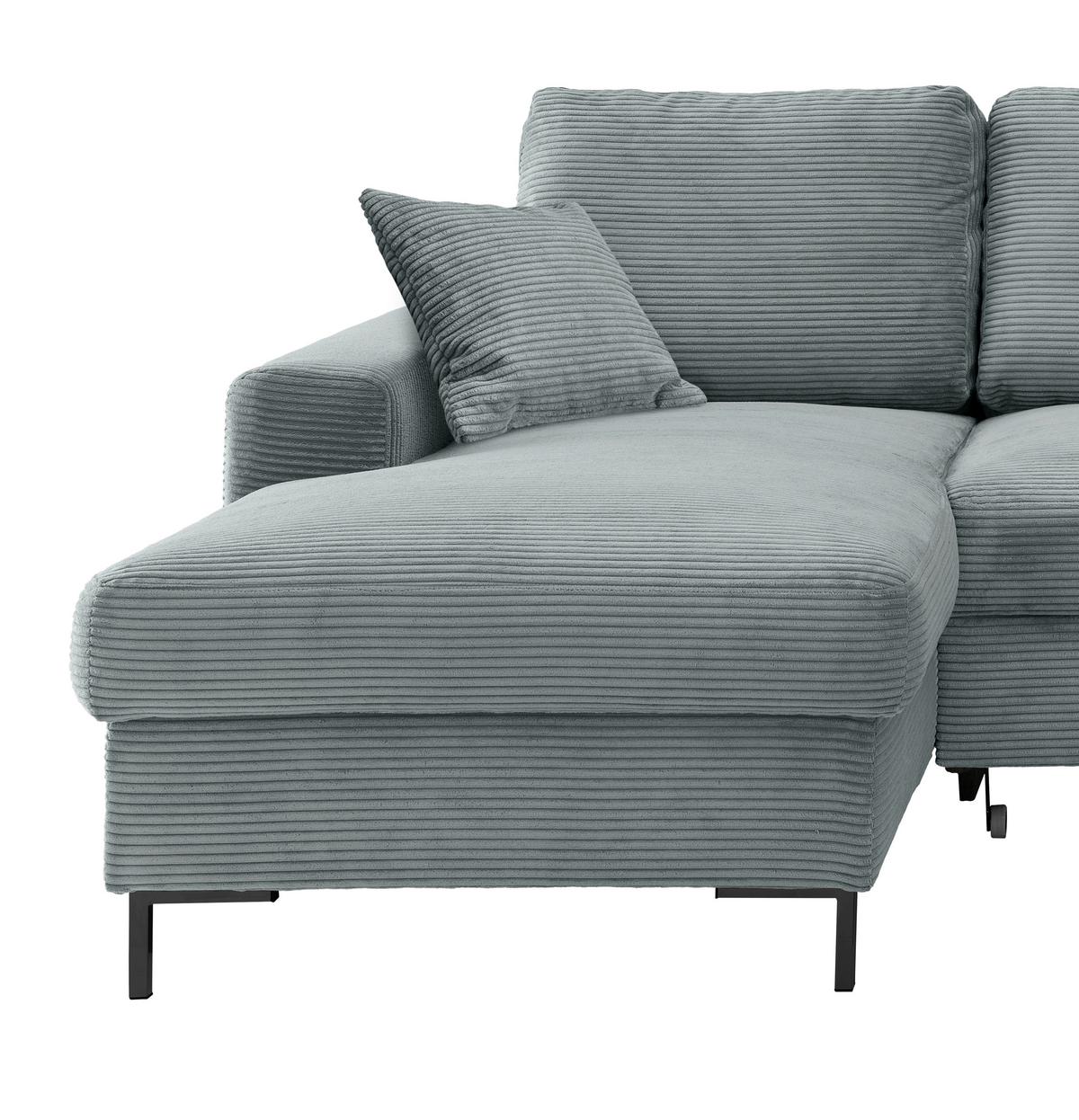 Eckschlafsofa Zona, Hellblau S: 143x237 Cm - Schwarz/Hellblau, KONVENTIONELL, Textil (143/237cm) - Livetastic