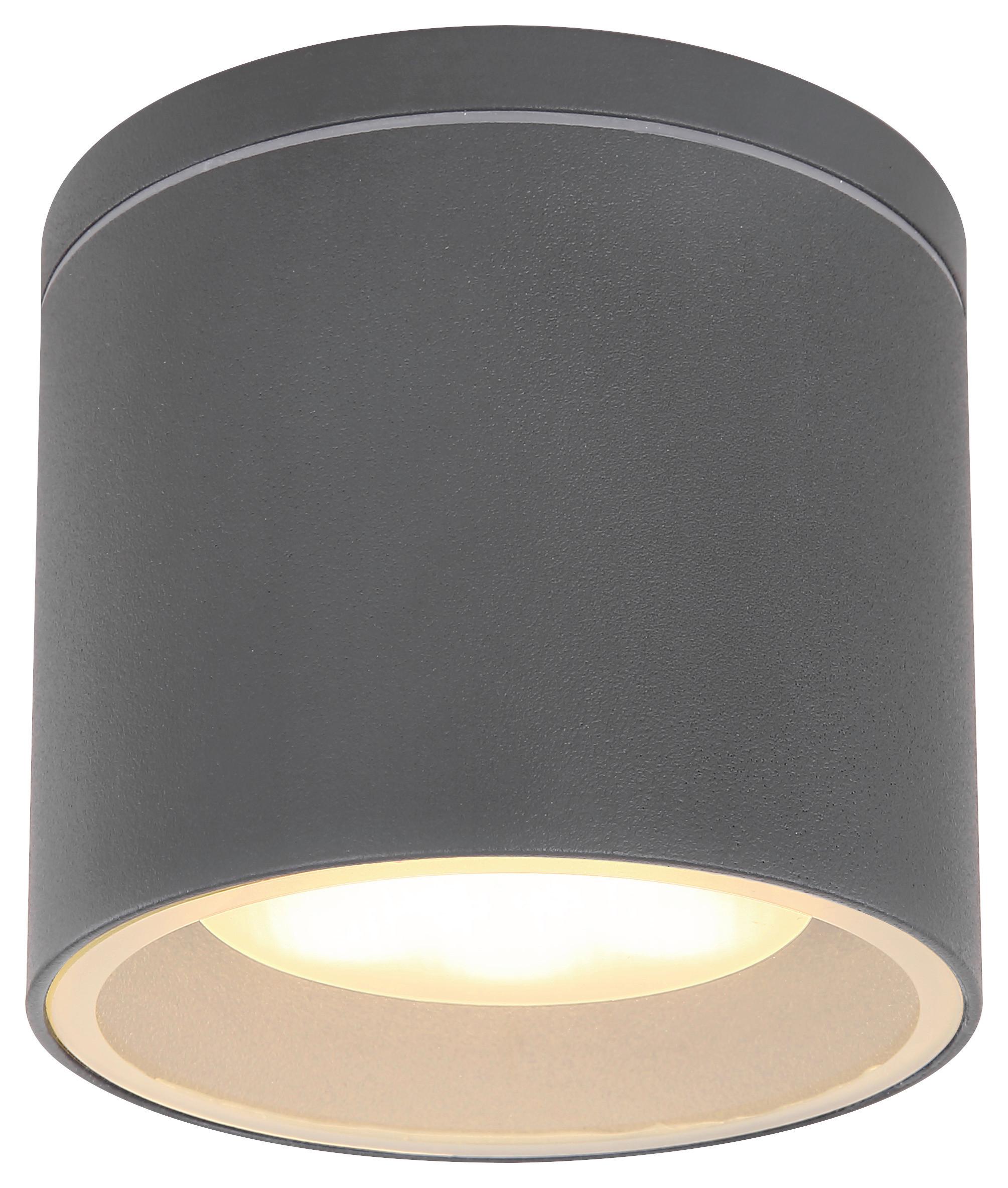 Led Außendeckenleuchte Alcala 11 Watt Metall/glas - Klar/Anthrazit, Basics, Glas/Metall (10,8/9,6cm) - Globo