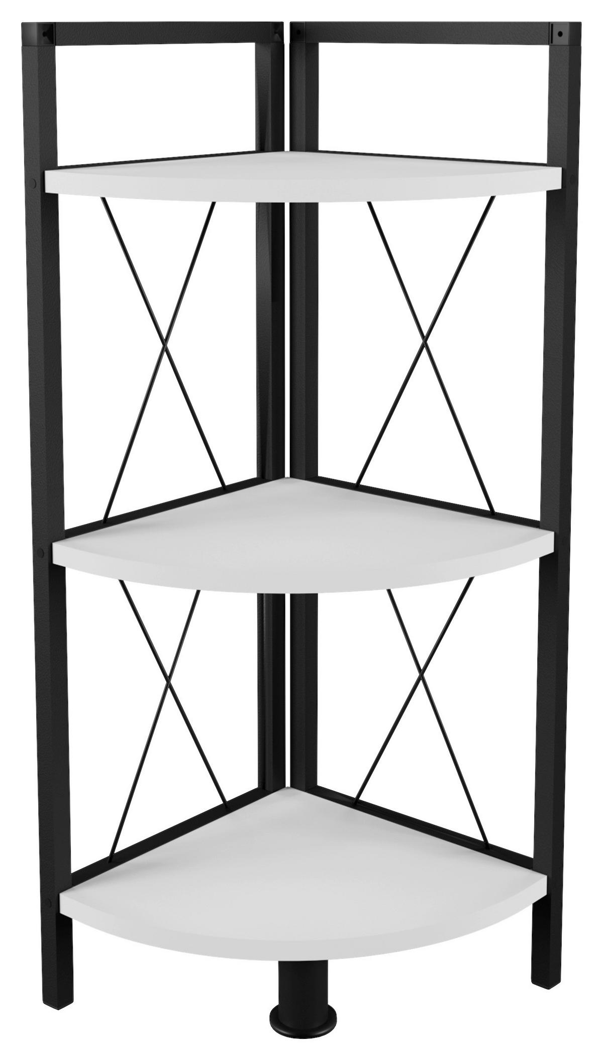 ROHOVÝ REGÁL INSASI 2 ECKREGAL - čierna/biela, Design, kov/kompozitné drevo (34/87/34cm) - MID.YOU