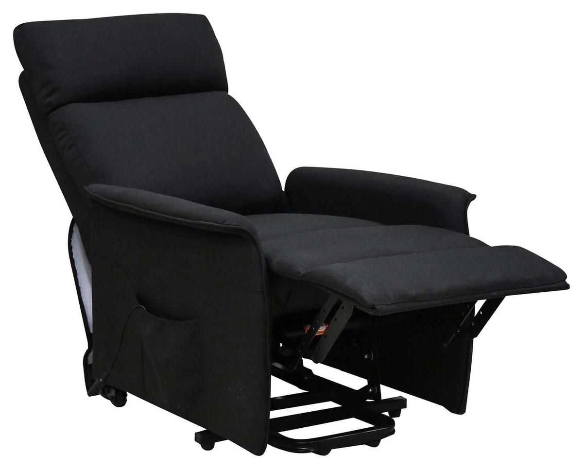 Fernsehsessel Elektrisch Graham Stoffbezug Anthrazit - Anthrazit/Schwarz, KONVENTIONELL, Textil/Metall (66/80-97/90-159,5cm) - Luca Bessoni