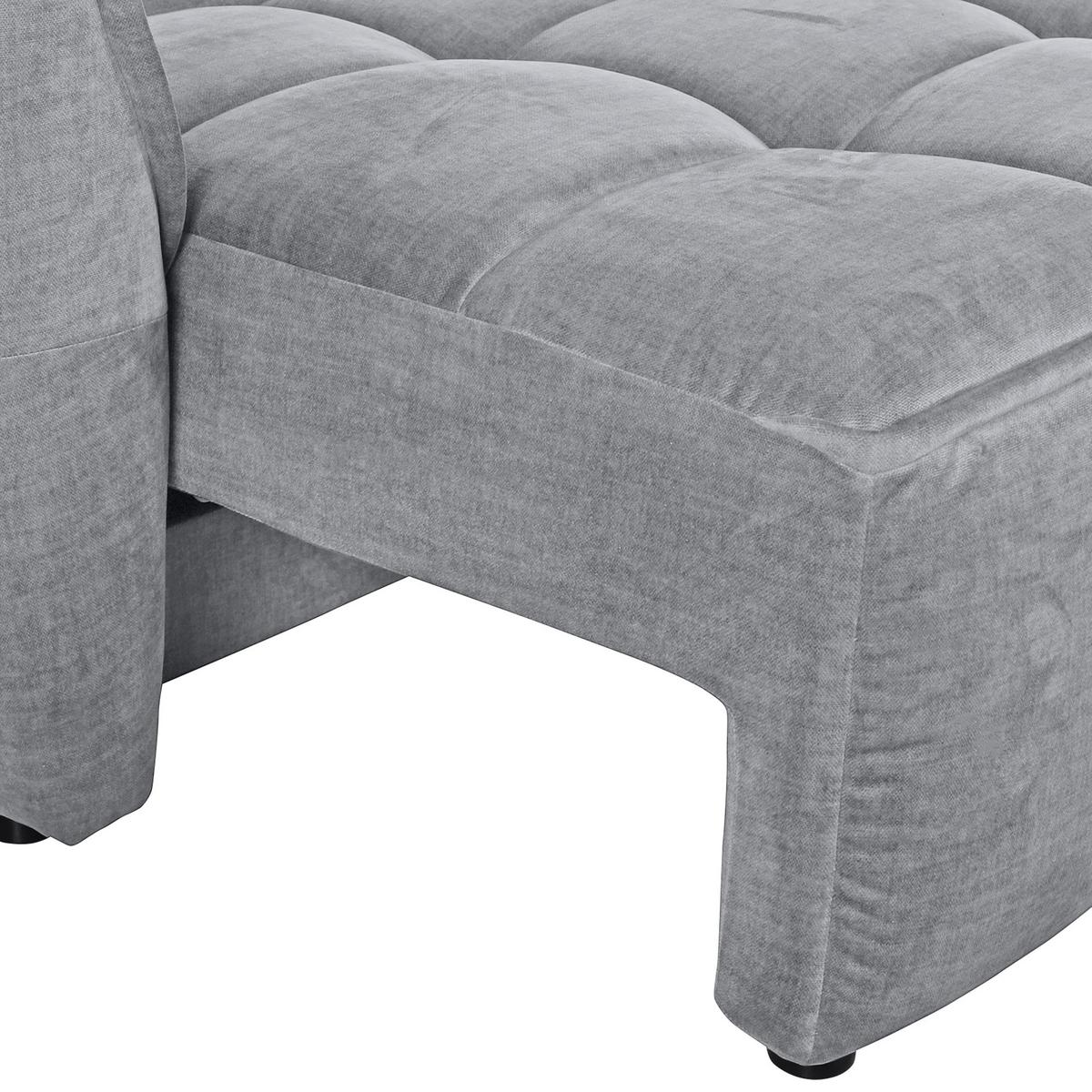 2-Sitzer-Sofa Mit Schlaffunktion Meyford B:250cm - Hellgrau/Schwarz, KONVENTIONELL, Textil (250/70/118cm) - MID.YOU