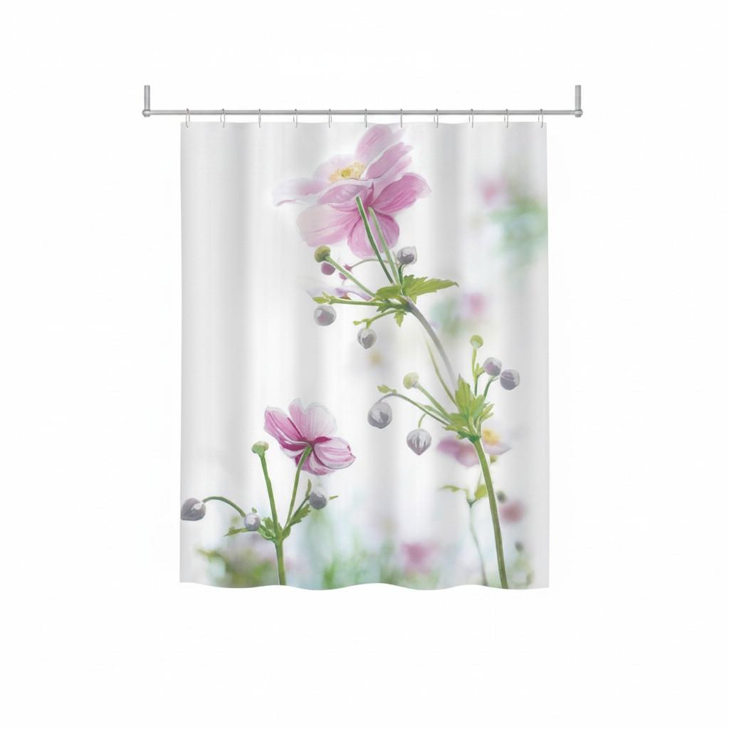 Duschvorhang in Rosa Textil/Mischgewebe