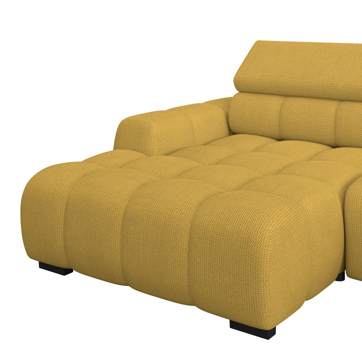 Ecksofa Fargo S Senffarben, B: 168cm - Senfgelb/Schwarz, Trend, Textil (168/285cm)