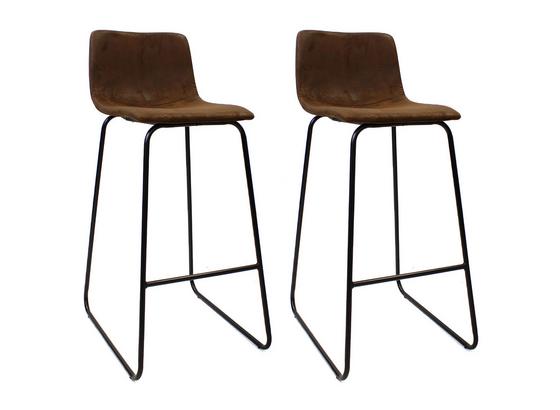 Barhocker-Set Morris B: 45 cm Dunkelbraun - Dunkelbraun/Schwarz, LIFESTYLE, Textil/Metall (45/99/57cm) - Livetastic Barhocker-Set Morris B: 45 cm Dunkelbraun - Dunkelbraun/Schwarz, LIFESTYLE, Textil/Metall (45/99/57cm) - Livetastic