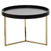 Konferenční stůl EVA černý - černá/barvy zlata, Design, kov/dřevo (58,5/58,5/42cm) - MID.YOU
