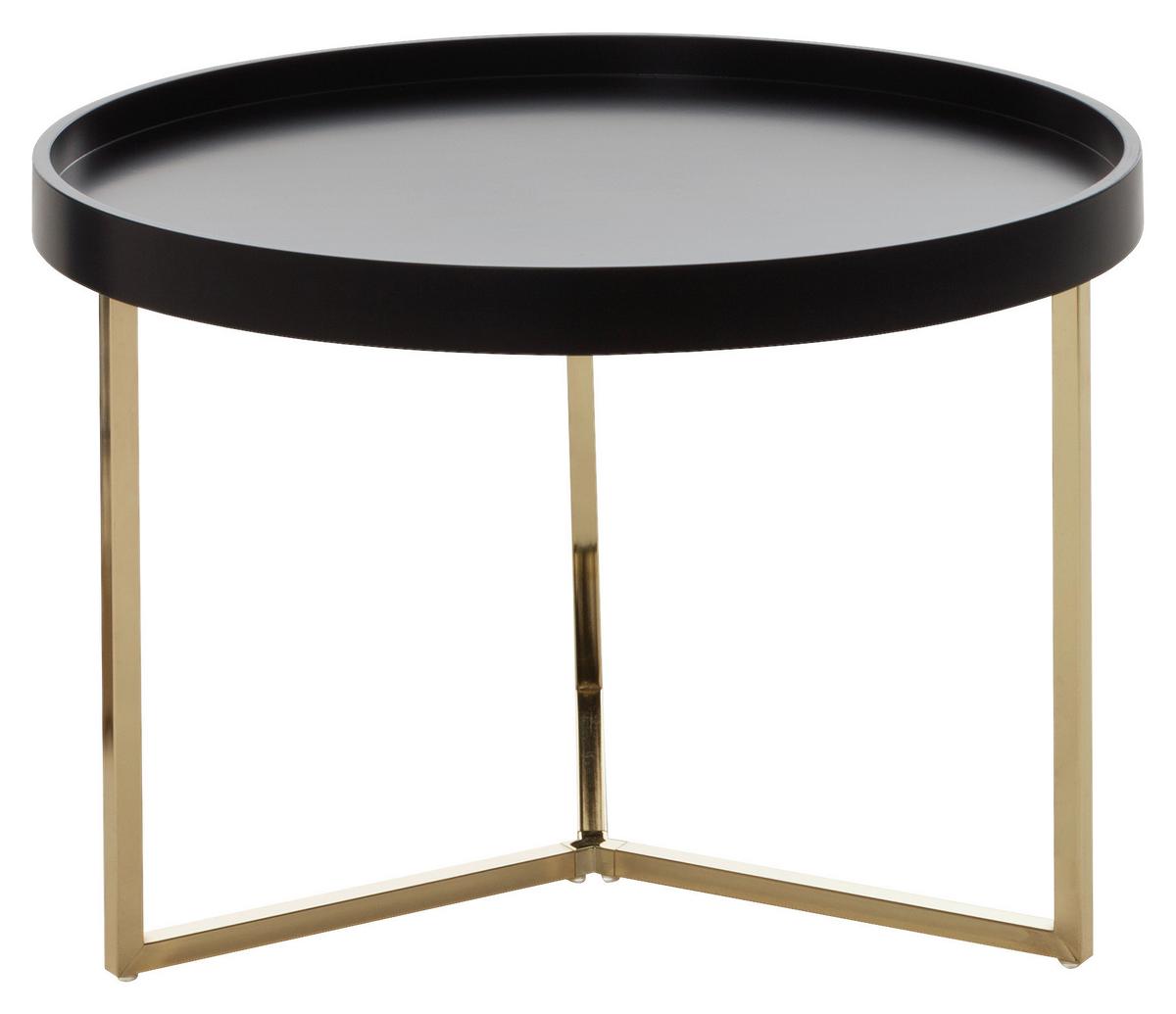 Konferenční stůl EVA černý - černá/barvy zlata, Design, kov/dřevo (58,5/58,5/42cm) - MID.YOU