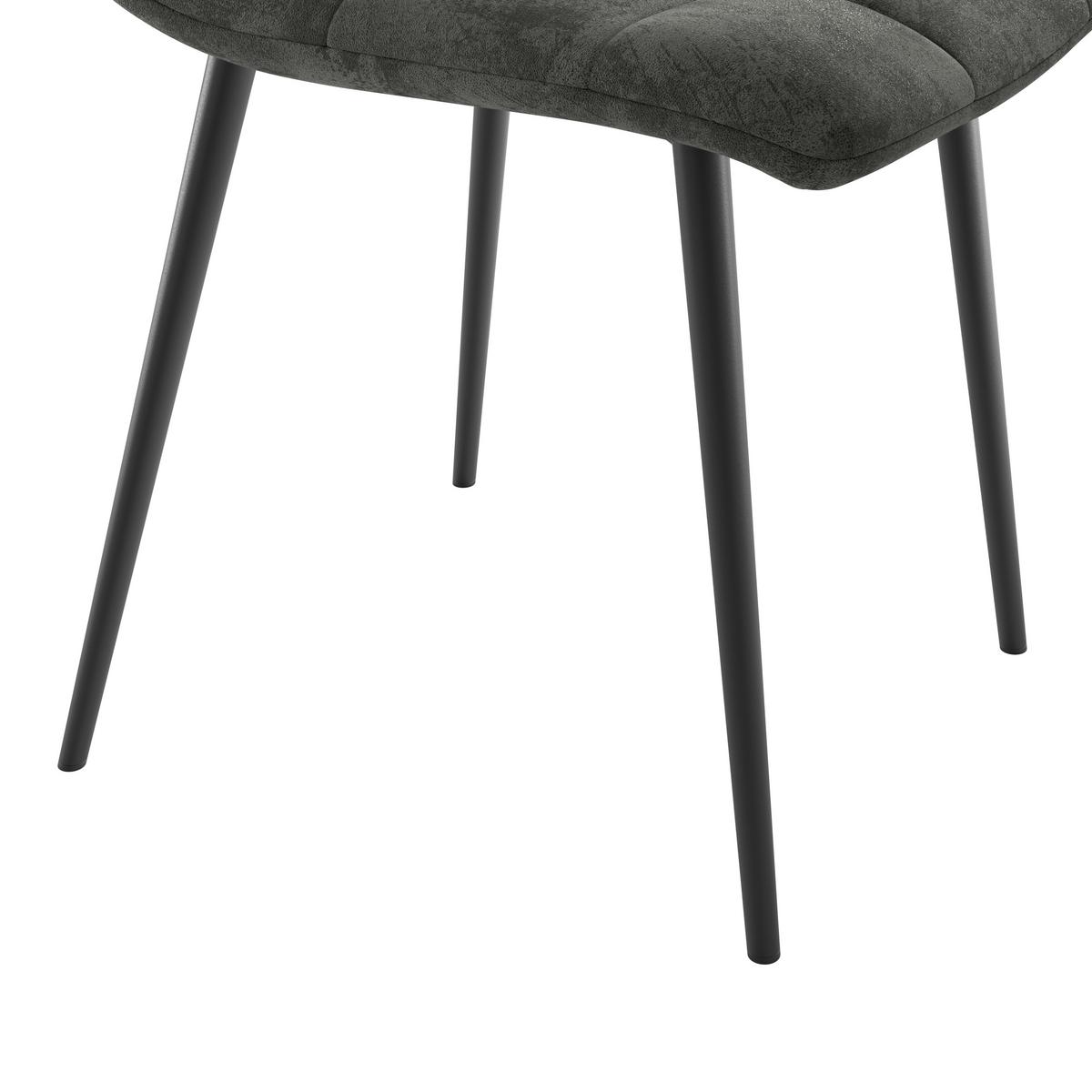 Esszimmerstuhl Lech Schwarz Gepolstert - Schwarz/Grau, KONVENTIONELL, Holz/Textil (45/88/55cm)