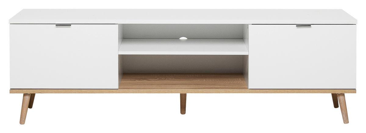 TV-Element Göteborg 160 cm Weiß/Sonoma Eiche Dekor - Eichefarben/Weiß, KONVENTIONELL, Holzwerkstoff (160/50/40cm) - MID.YOU