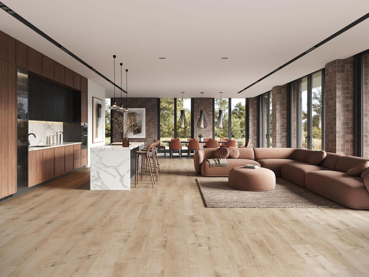 VINYLBODEN LA BOHEME 55 ONTANO CHIARO - Hellbraun, Basics, Kunststoff/Stein (23/128/0,57cm) - Econfloor