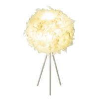 TISCHLEUCHTE 15057T - Weiß, Design, Textil/Metall (35/35/65cm) - Globo