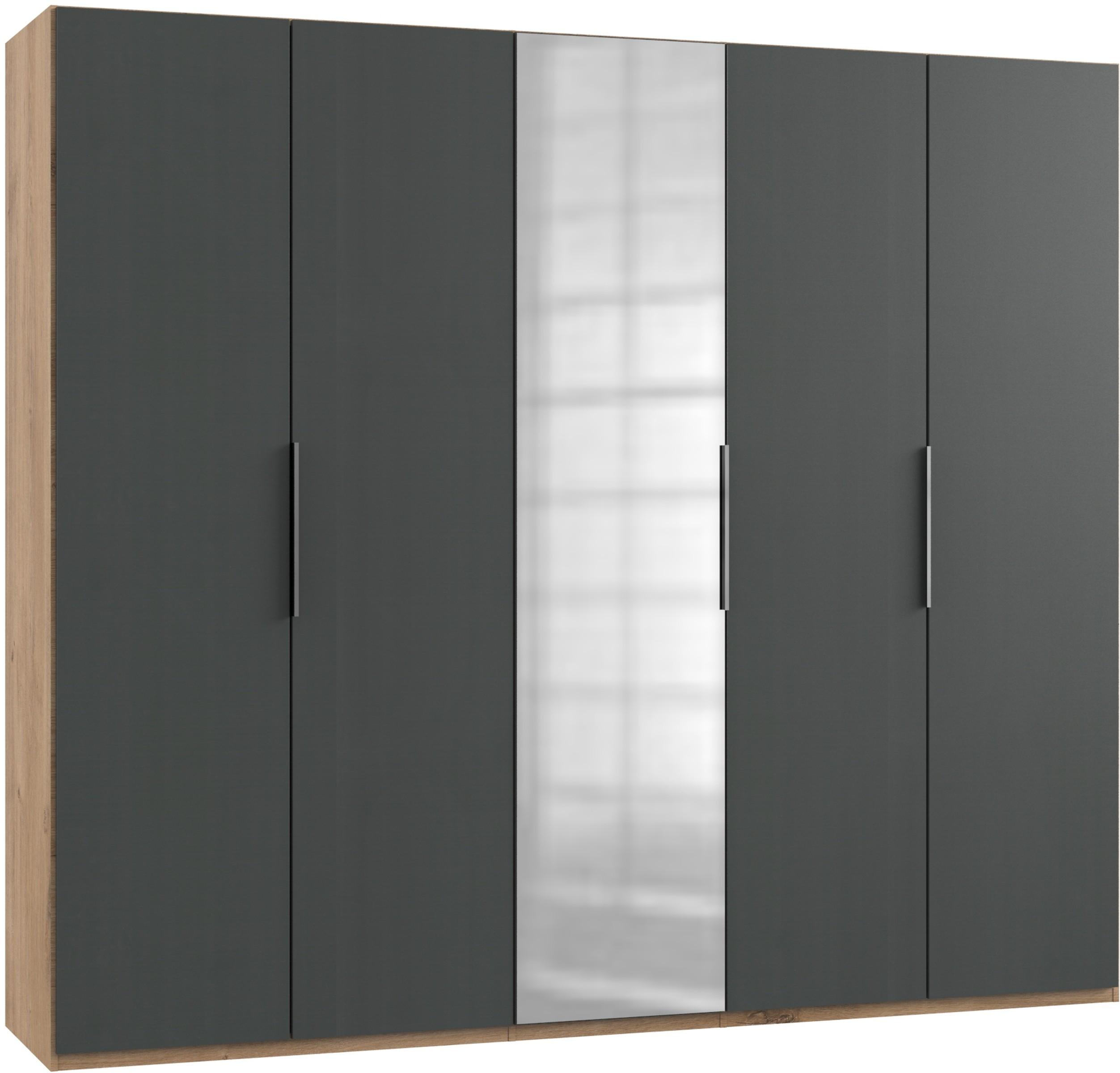 Drehtürenschrank 250cm Level, Graphit/eiche Dekor - Eichefarben/Graphitfarben, MODERN, Holzwerkstoff (250/216/58cm) - MID.YOU