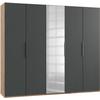 Drehtürenschrank 250cm Level, Graphit/eiche Dekor - Eichefarben/Graphitfarben, MODERN, Holzwerkstoff (250/216/58cm) - MID.YOU