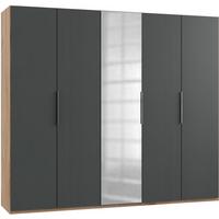 Drehtürenschrank 250cm Level, Graphit/eiche Dekor - Eichefarben/Graphitfarben, MODERN, Holzwerkstoff (250/216/58cm) - MID.YOU