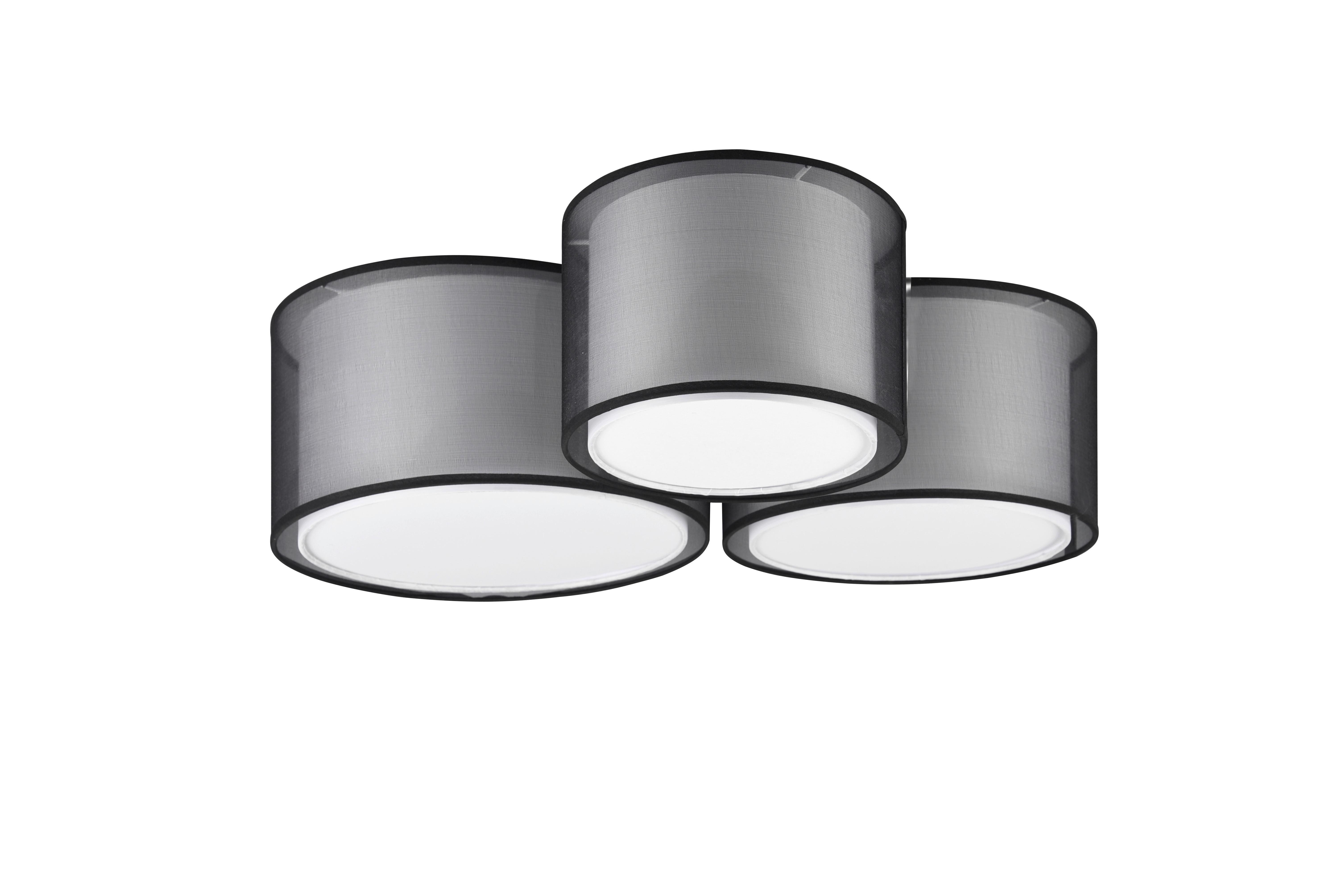 Deckenleuchte 611490332 Burton - Schwarz/Grau, Design, Textil/Metall (65/55/21,5cm) - Trio Leuchten