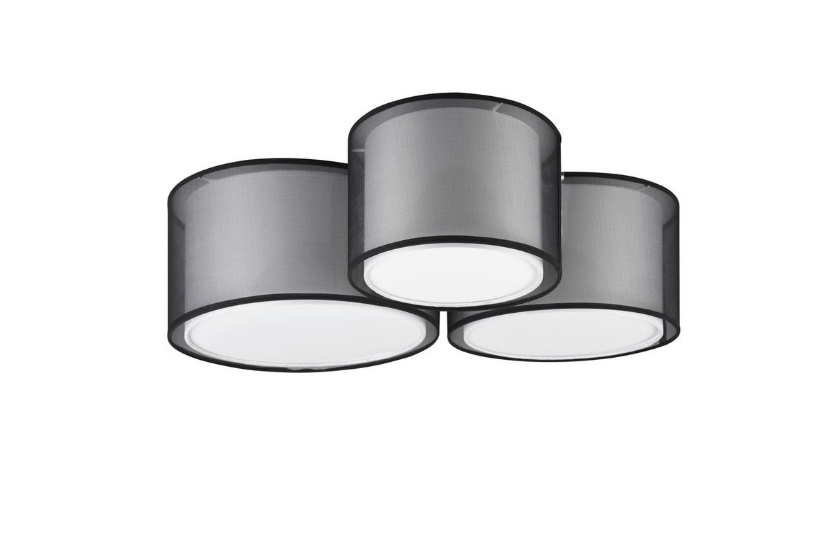Deckenleuchte 611490332 Burton - Schwarz/Grau, Design, Textil/Metall (65/55/21,5cm) - Trio Leuchten