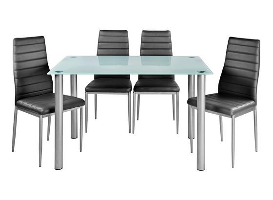 Tischgruppe Wels - Grau, KONVENTIONELL, Glas/Textil Tischgruppe Wels - Grau, KONVENTIONELL, Glas/Textil
