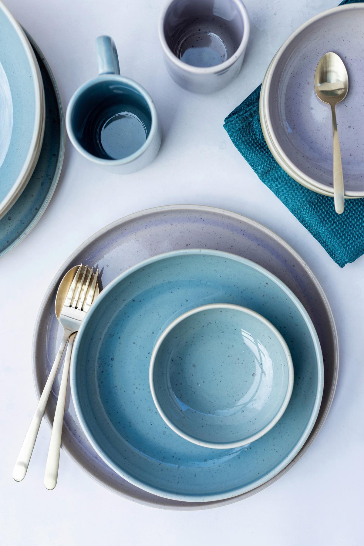 Schüsselset Candy Pastellblau 5-Teilig - Pastellblau, Basics, Keramik - Mäser
