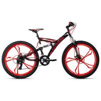 Mountainbike Fully 26 Zoll Topspin 21 Gänge - Schwarz, Basics, Metall (180/70/100cm) - KS Cycling