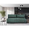 Schlafsofa Flow Grün B: 202 cm - Schwarz/Grün, Design, Textil (202/90/99cm) - MID.YOU