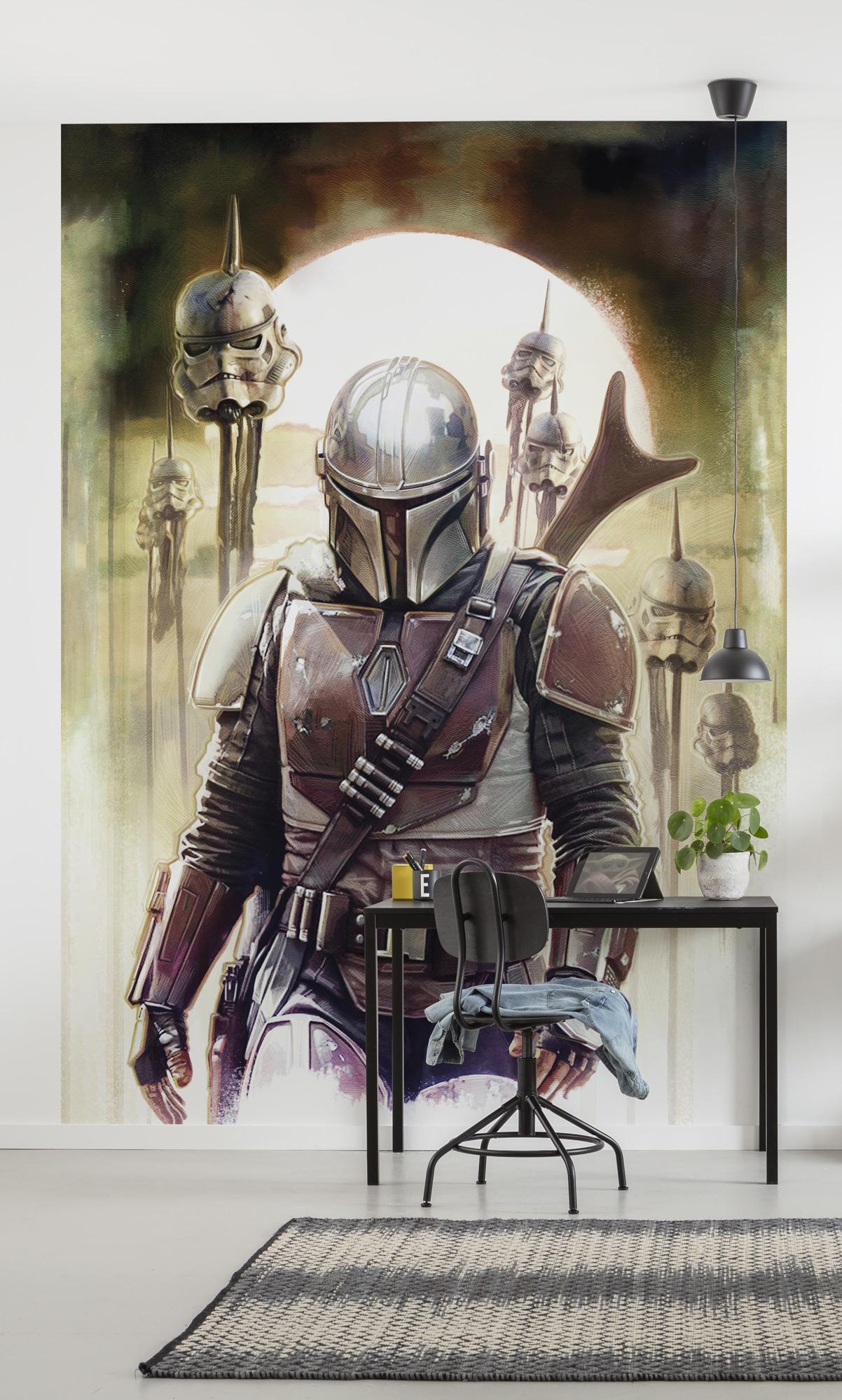 Fototapete The Mandalorian Big Impaler - Schwarz/Braun, Trend, Textil (200/280cm)
