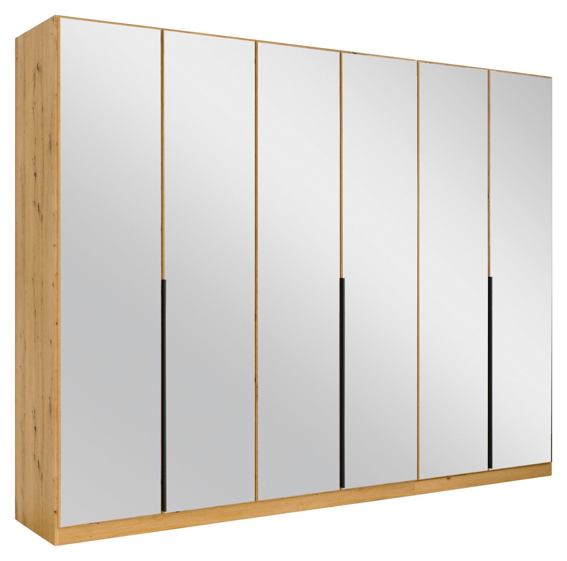 Drehtürenschrank Skyla Eiche Artisan/Glas B: 271 cm - Eiche Artisan, MODERN, Holzwerkstoff (271/210/54cm) - Rauch Möbel