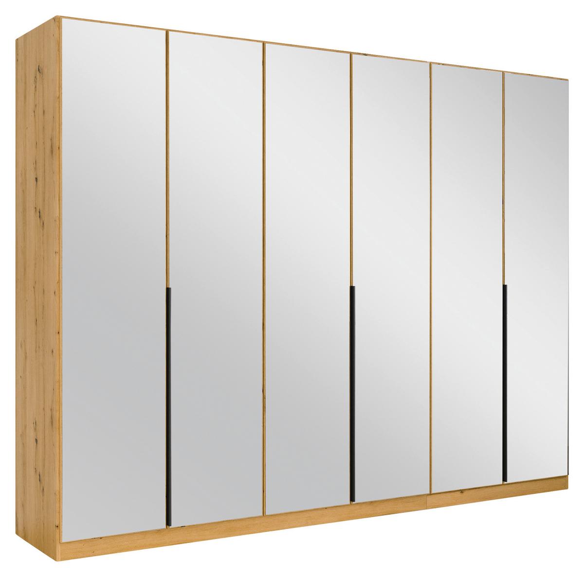Drehtürenschrank Skyla Eiche Artisan/Glas B: 271 cm - Eiche Artisan, MODERN, Holzwerkstoff (271/210/54cm) - Rauch Möbel