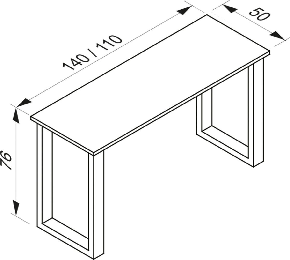 Schreibtisch B 80 Cm H 76 Cm Lona Weiß/eiche - Weiß/Sonoma Eiche, MODERN, Holzwerkstoff/Metall (140/50/76cm) - MID.YOU