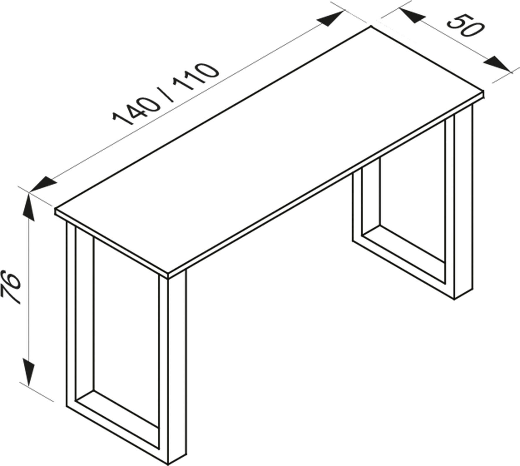 Schreibtisch B 80 Cm H 76 Cm Lona Weiß/eiche