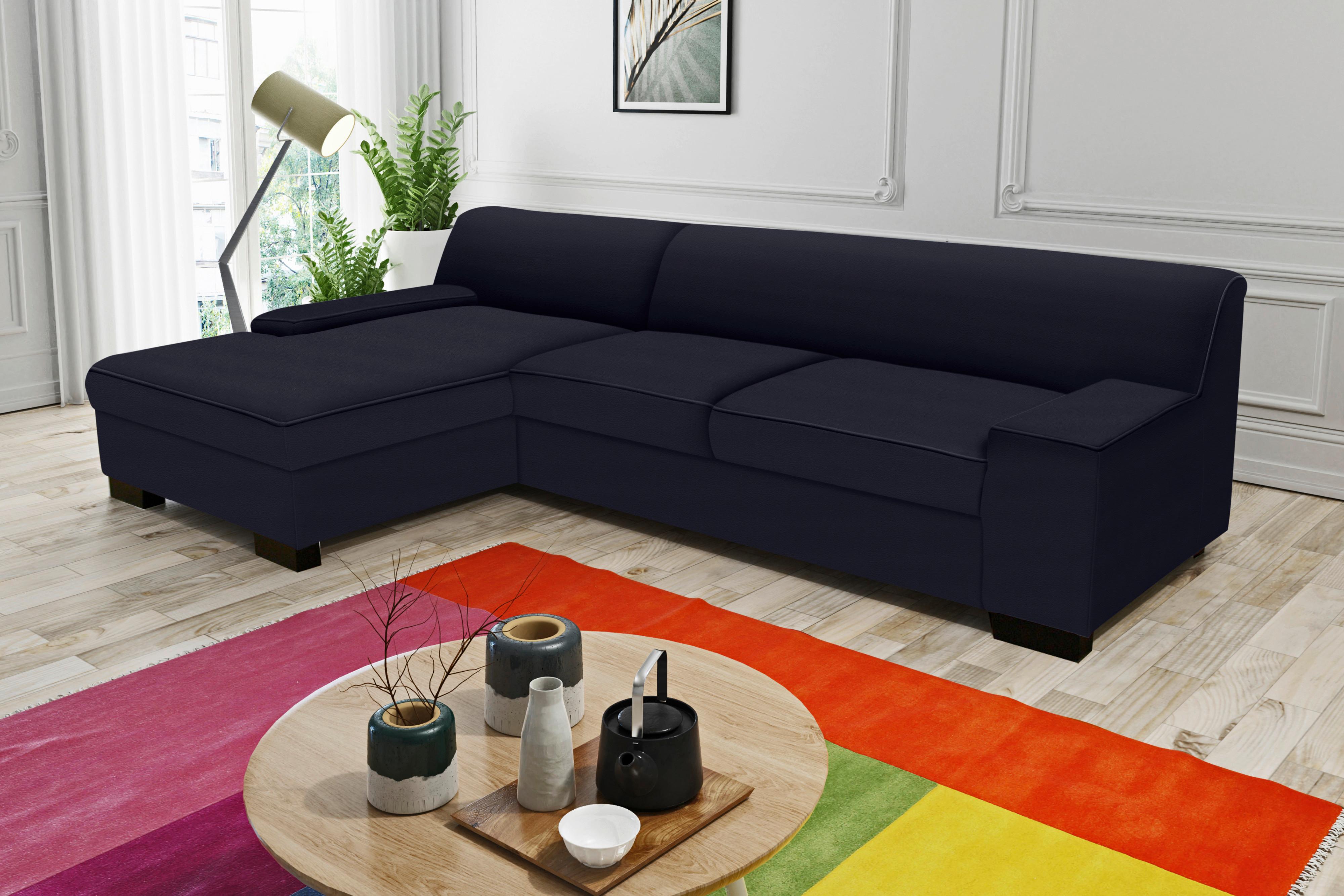 Ecksofa mit Webstoff-Bezug