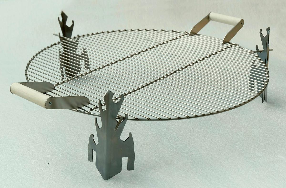 Grill-Aufsatz D: 63 cm - Edelstahlfarben/Rostfarben, Basics, Holz/Metall (63cm)