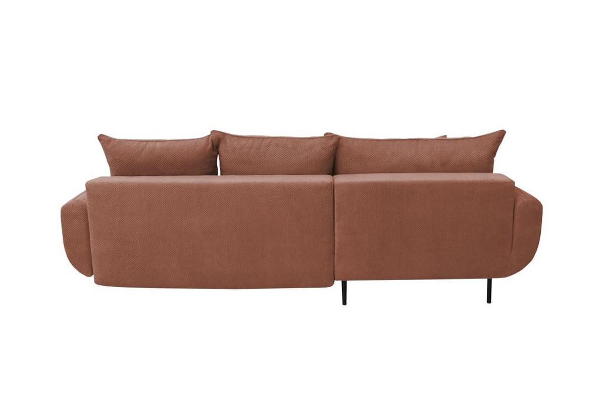 Rohová sedačka WAVE, ľavá, staroružová - čierna/staroružová, Modern, kov/textil (189/266cm)