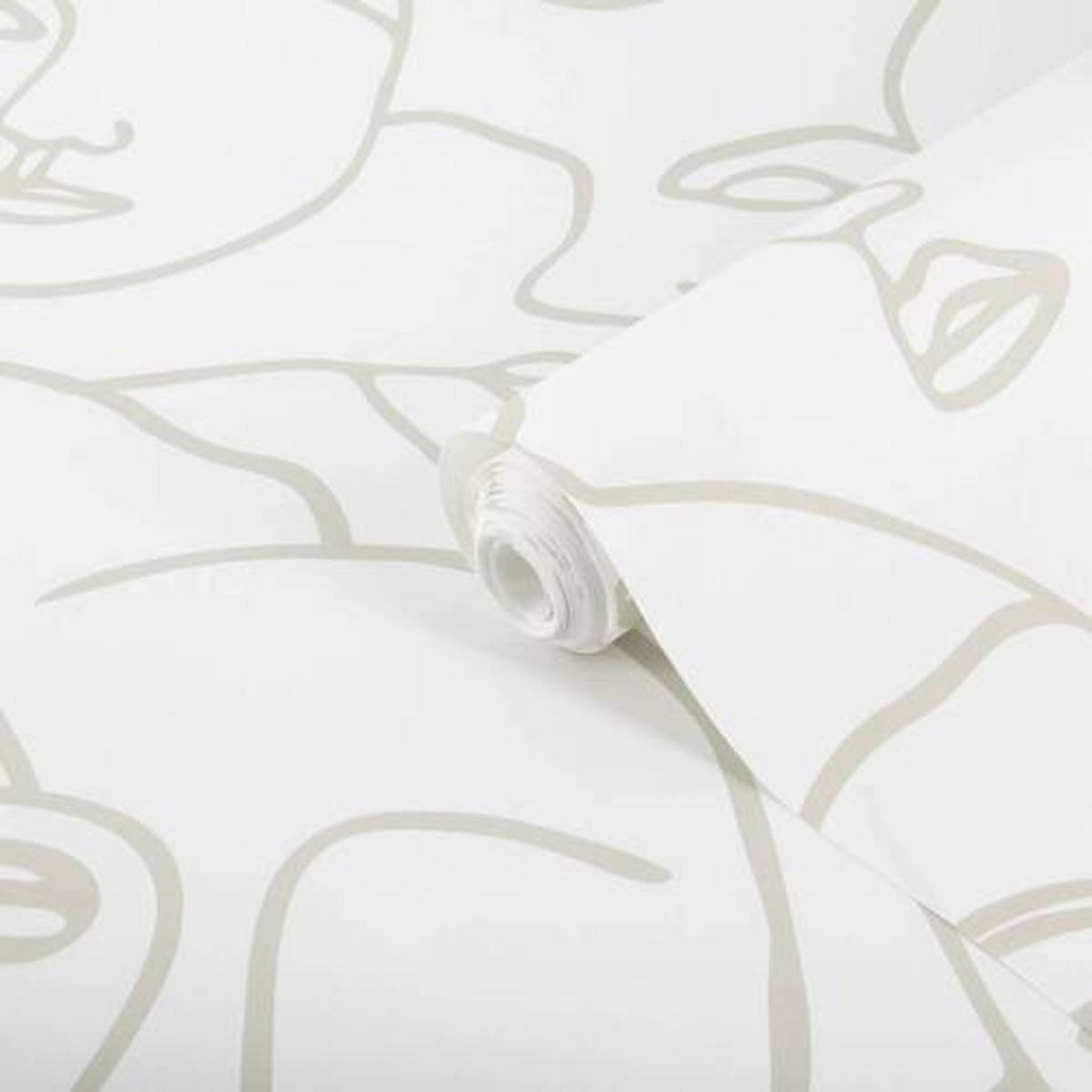 Fototapete Faces - Beige/Weiß, Trend, Papier/Kunststoff (150/280cm)