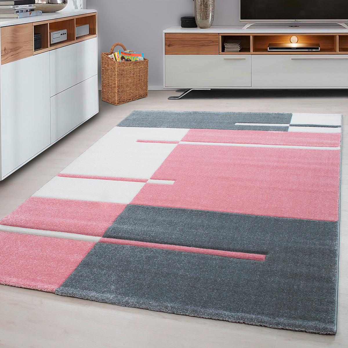 Flachwebteppich Hawaii - Pink, Design, Textil (280/370cm) - Novel