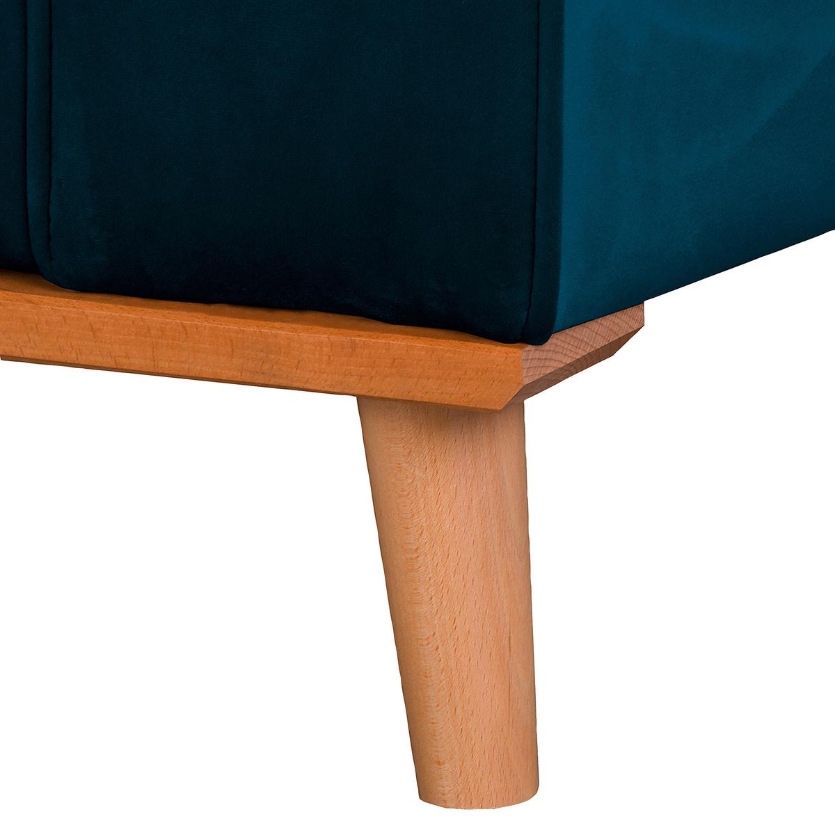 Ecksofa Beata Blau S: 150x230 cm - Wengefarben/Blau, Design, Textil (150/230cm) - Livetastic