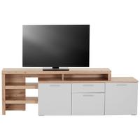 TV-Element Twin B: 205-278,2 cm Hellgrau/Eiche Dekor - Silberfarben/Hellgrau, MODERN, Holzwerkstoff (205-278,2/68,2/37,2cm)