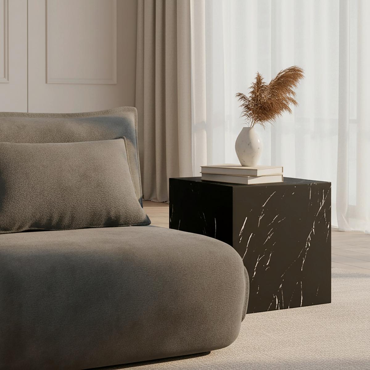 KONFERENČNÍ STOLEK EZRA - černá, Moderní, kompozitní dřevo (40/45,5/40cm) - Bessagi Home