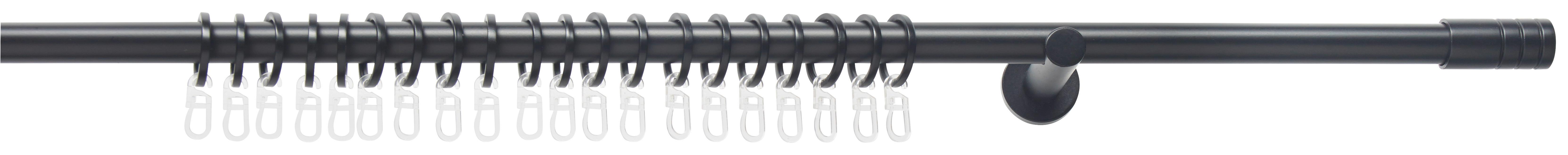 Sada tyčí na závesy Rillcube, 120-210cm - čierna, kov (120-210cm) - Premium Living