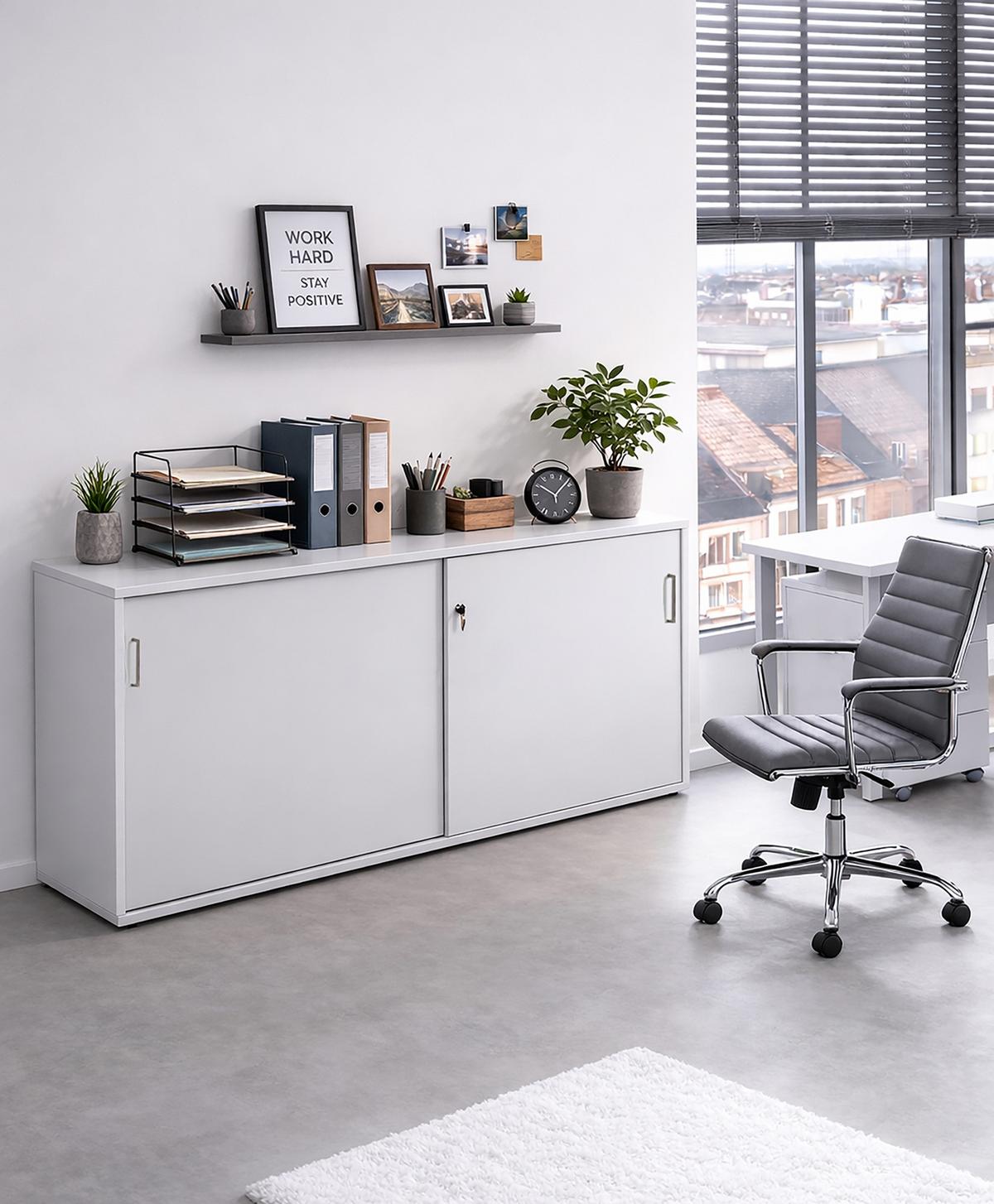 AKTENSCHRANK Serie 1500 Hellgrau - Hellgrau, KONVENTIONELL, Holzwerkstoff (160/84,2/41cm) - MID.YOU