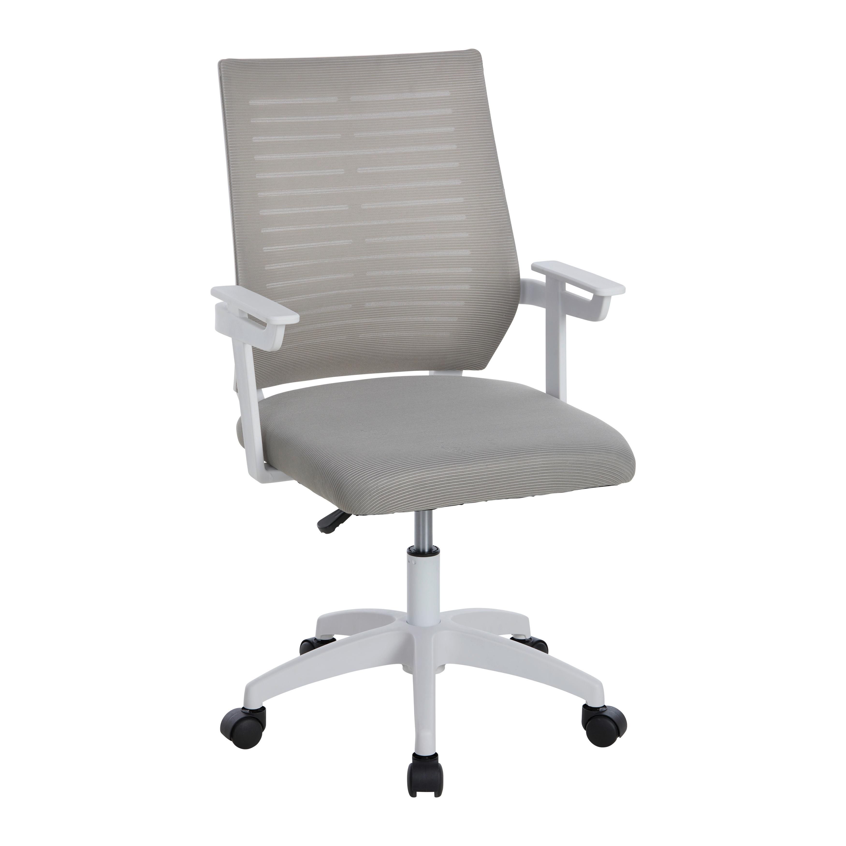 Otočná židle ARIANA - šedá/bílá, Moderní, textil/plast (55/90-100/55cm) - Mömax