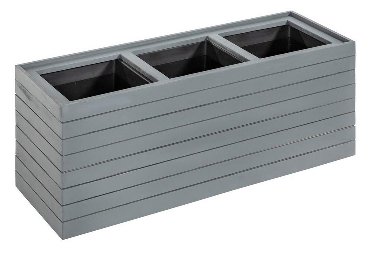 Blumenkasten H: 35 cm, Anthrazit - Anthrazit, Basics, Holz (84/30/35cm) - Prestige Home
