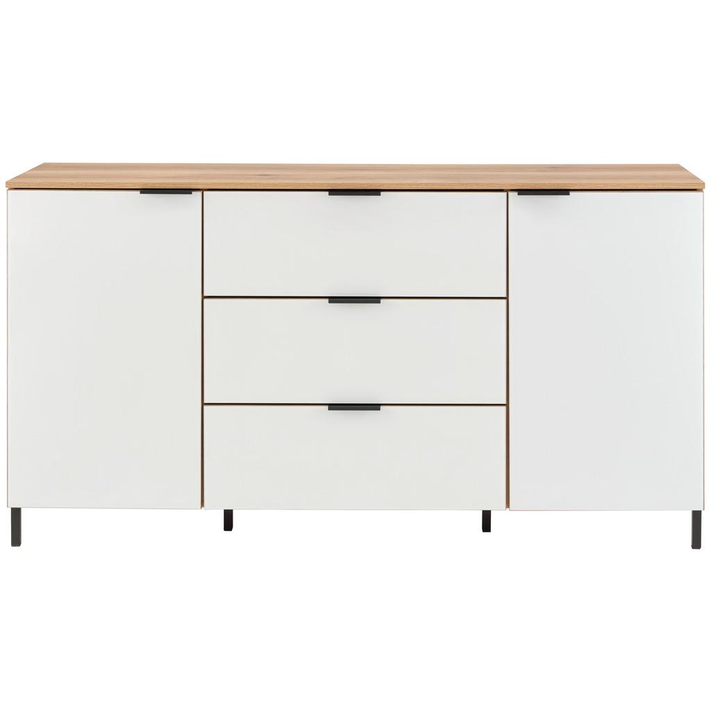 Sideboard Austin 160 cm Eichefarben/Glasfront Weiß