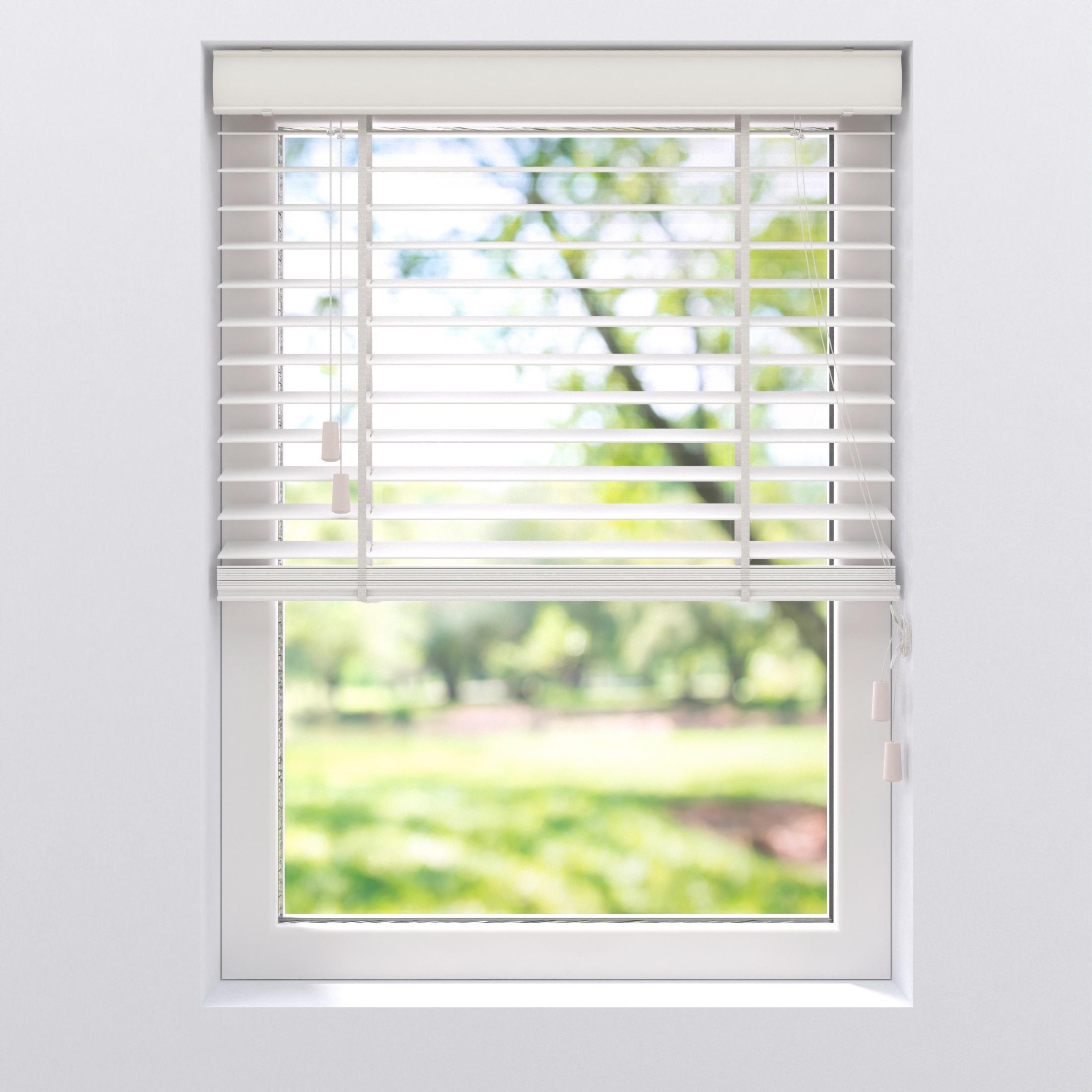 Jalousie Venetian 75x175 cm mit Schnürzug - Weiß, Natur, Holz (75/175cm)