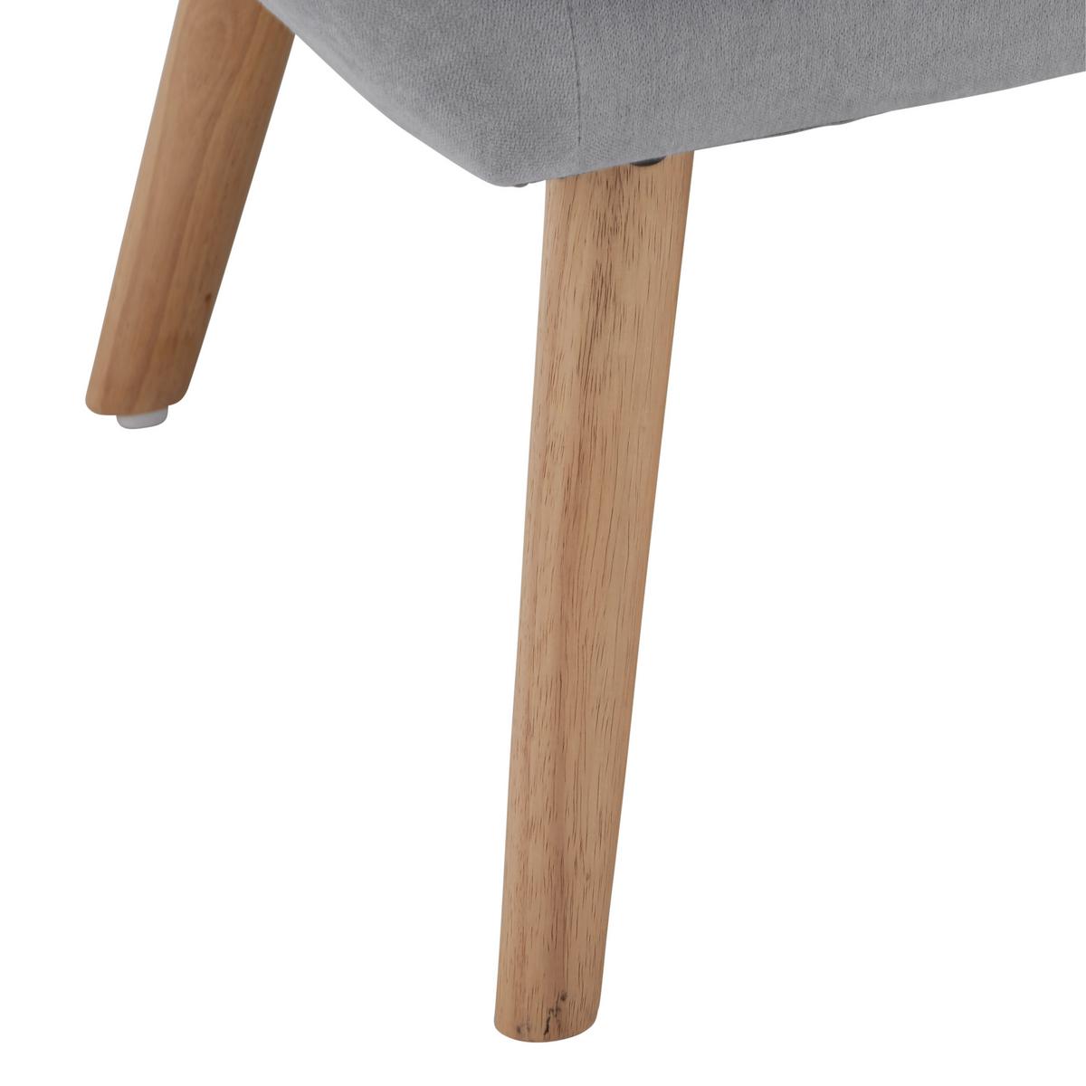 Dvoumístná pohovka MONIQUE, světle šedý velur - světle šedá, Moderní, dřevo/textil (127/76/74,5cm) - Bessagi Home